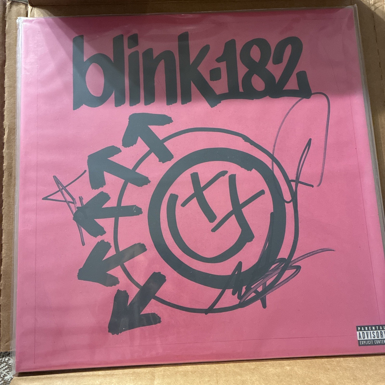 Blink 182 Signed Autograph One More Time Vinyl Record Hoppus Barker DeLonge