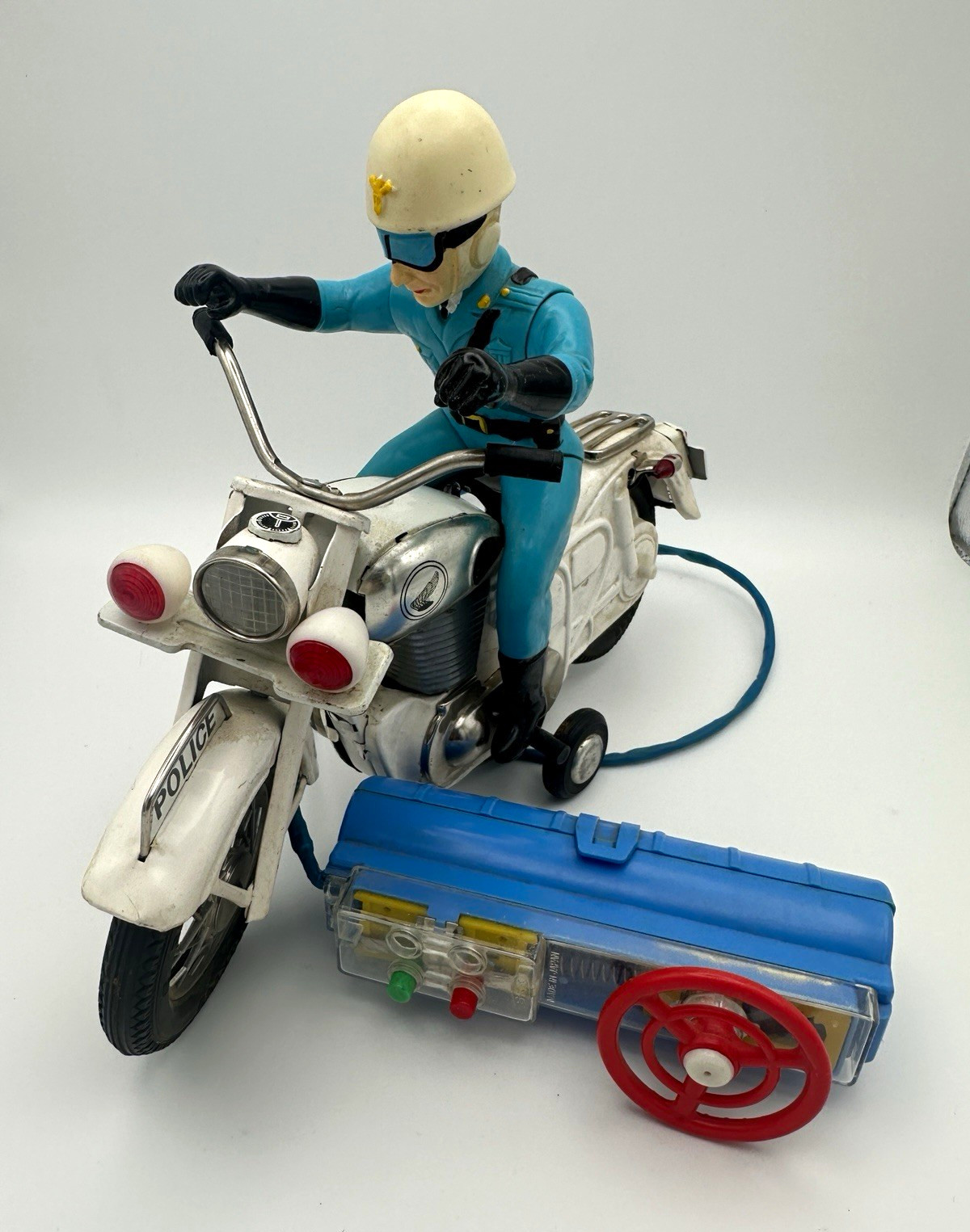 Vintage 1960s Bandai Police Auto Cycle 4090 Tin Battery RC Honda Japan Toy