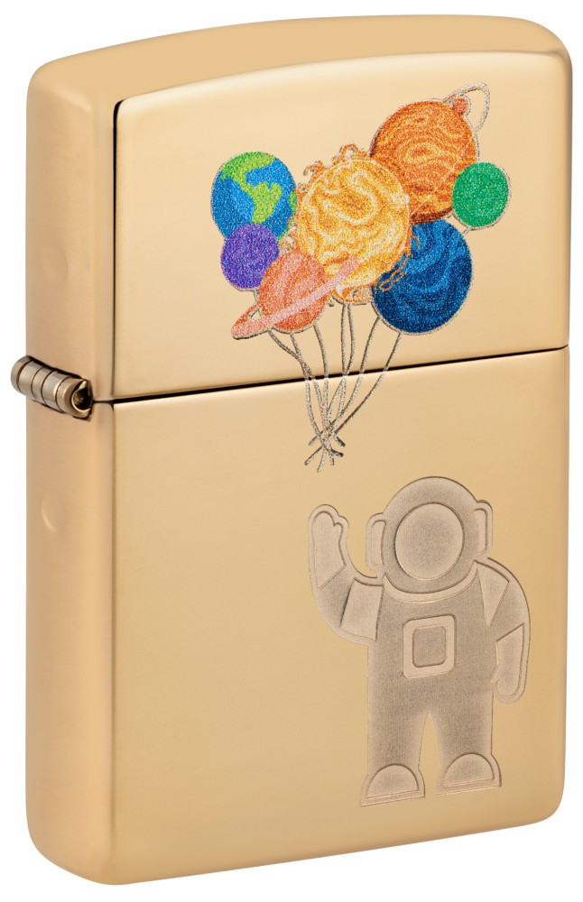 Zippo Liftoff Design High Polish Brass Windproof Lighter, 254B-125566 Zippo Liftoff Design High Polish Brass Windproof Lighter, 254B-125566