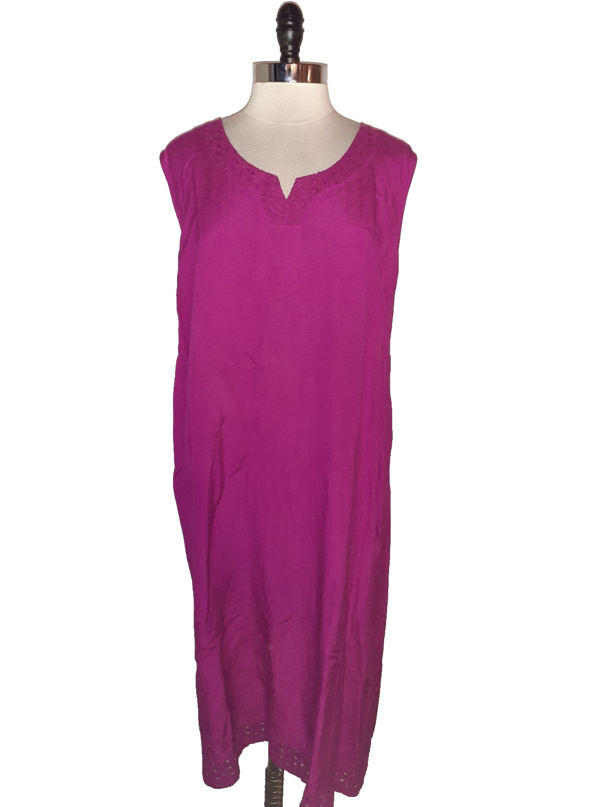 CATHERINES Plus Size 4X 30W 32W Tank Dress Pink Linen Blend Sleeveless Midi CATHERINES Plus Size 4X 30W 32W Tank Dress Pink Linen Blend Sleeveless Midi