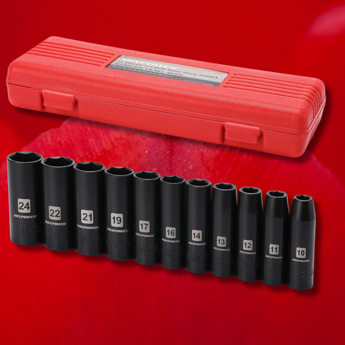 10pcs Metric Deep Impact Socket 1/2\ 10pcs Metric Deep Impact Socket 1/2\