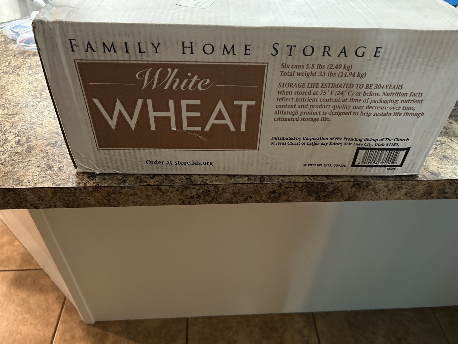 CoJCLDS White Wheat Berries Canned Emergency Food Sttorage
