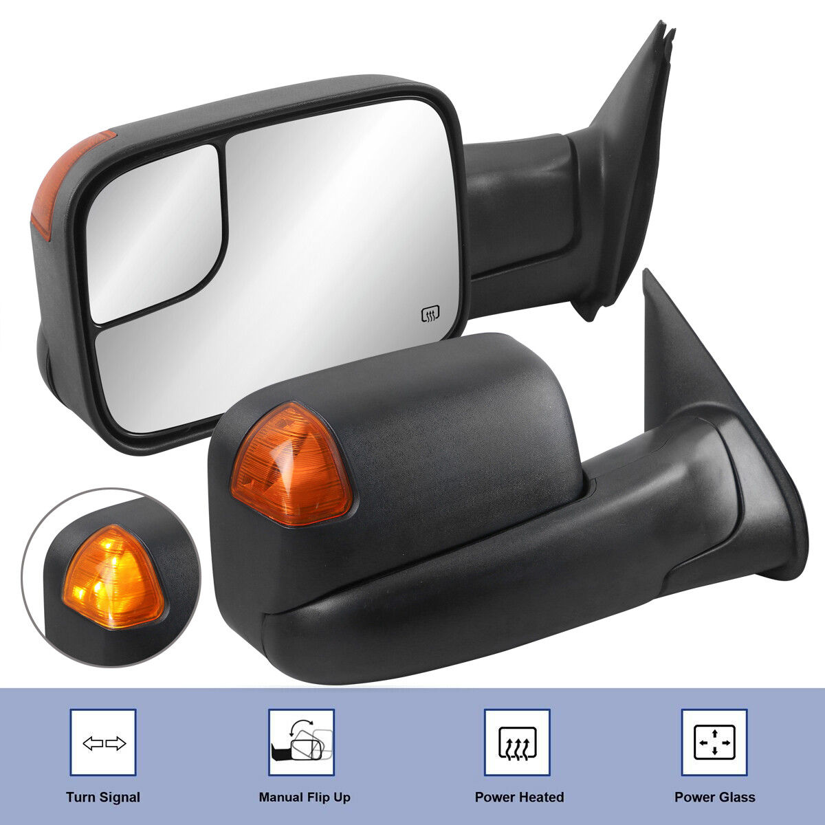 Pair Power Heated Tow Mirrors w/ LED Turn Signal For 2005-2015 Toyota Tacoma Pair Power Heated Tow Mirrors w/ LED Turn Signal For 2005-2015 Toyota Tacoma