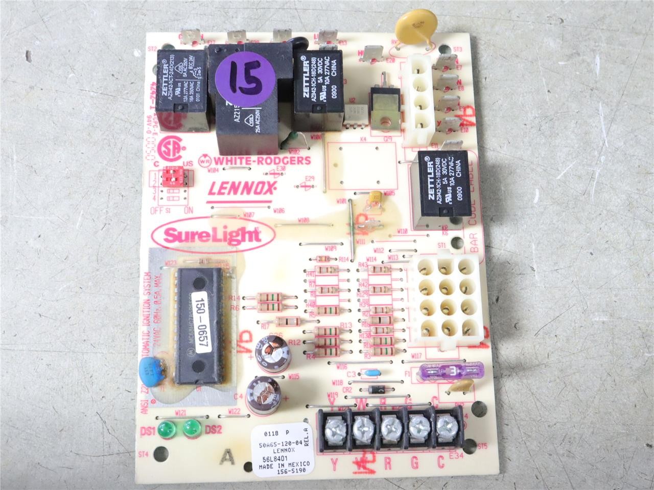 LENNOX SureLight 50A65-120-04 Furnace Control Circuit Board 56L8401