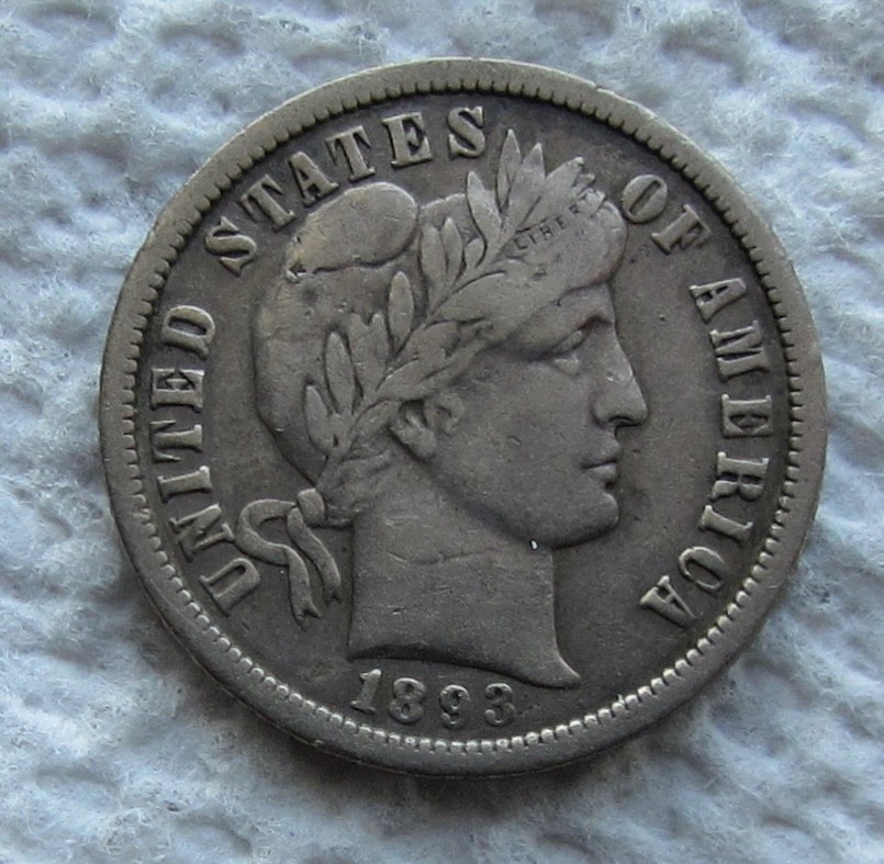 1893-O Barber Silver Dime Rare Key Date XF Bold Liberty Minor Reverse Hit