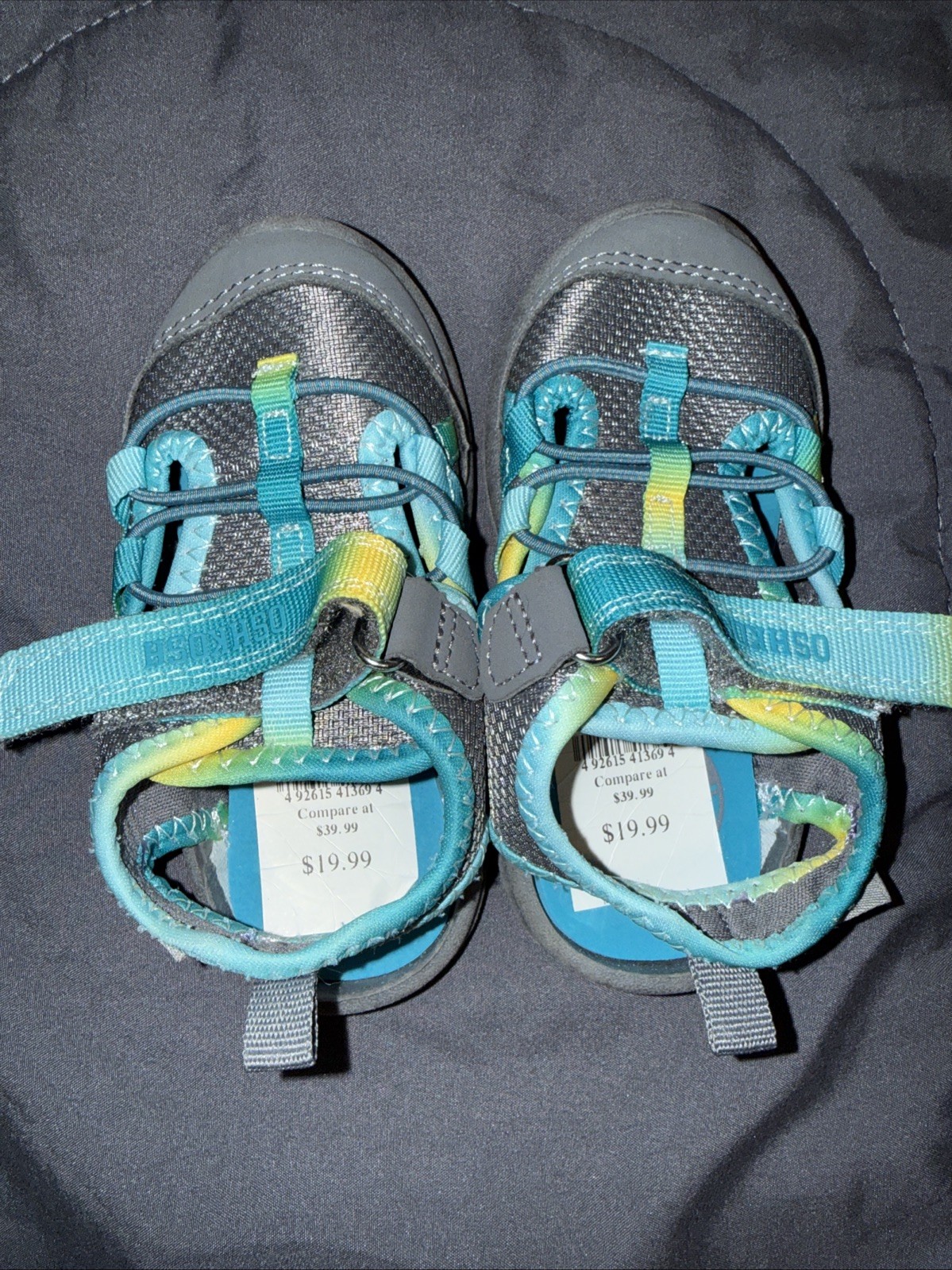 OshKosh B’gosh Dilan Toddler Boys Closed-Toe Sport Sandals Gray Teal Size 6