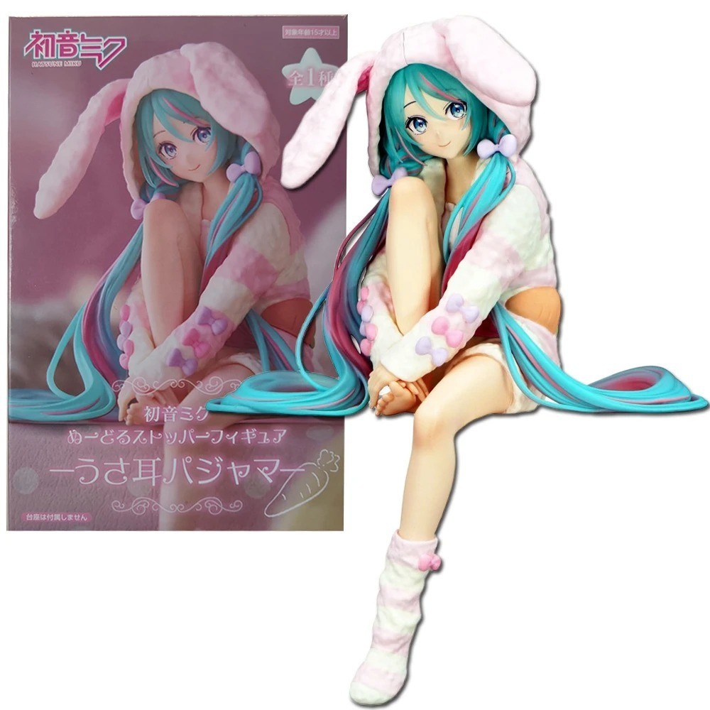 15CM Anime HATSUNE MIKU Figure Noodle Stopper Figure Rabbit Ear Pajama Model Toy 15CM Anime HATSUNE MIKU Figure Noodle Stopper Figure Rabbit Ear Pajama Model Toy