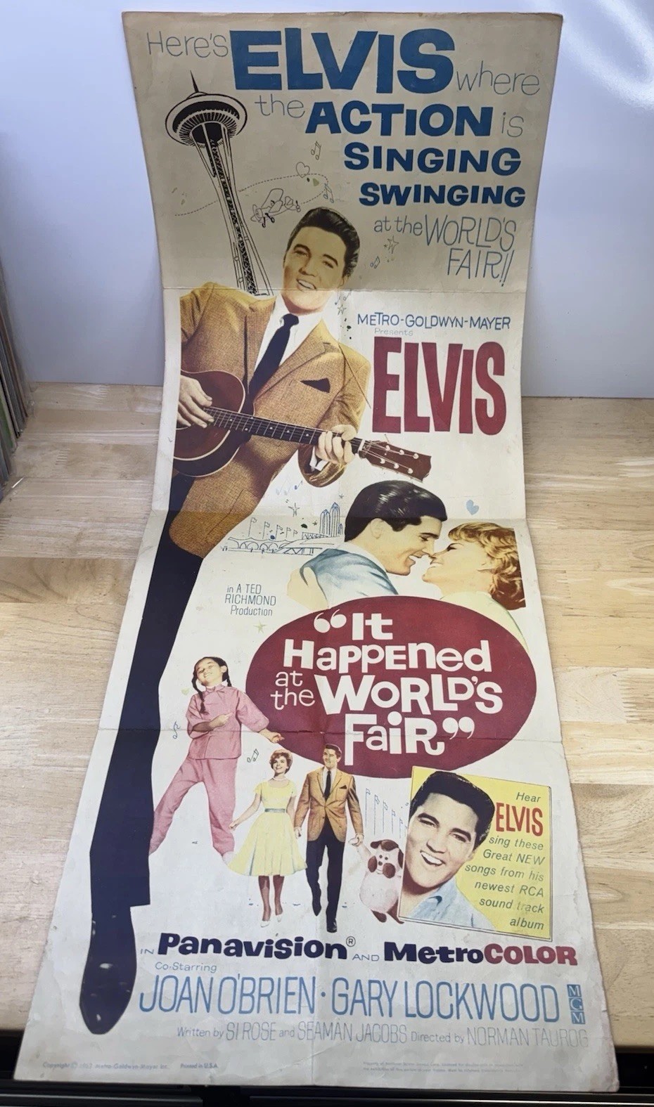 Rare Elvis 14x36” It Happened at the World\'s Fair Movie Poster Original 1963