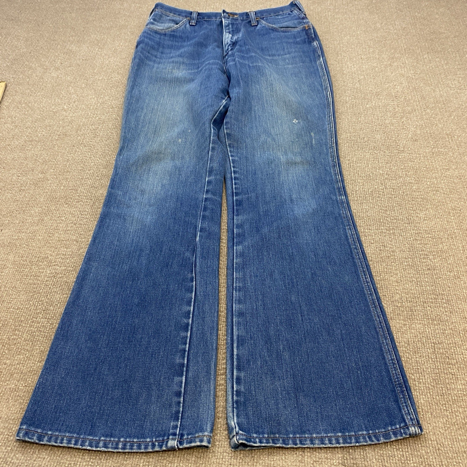 VTG 70s Wrangler No Fault Denim Jeans Men 30x32 Boot Cut Flare 945 Single Stich VTG 70s Wrangler No Fault Denim Jeans Men 30x32 Boot Cut Flare 945 Single Stich
