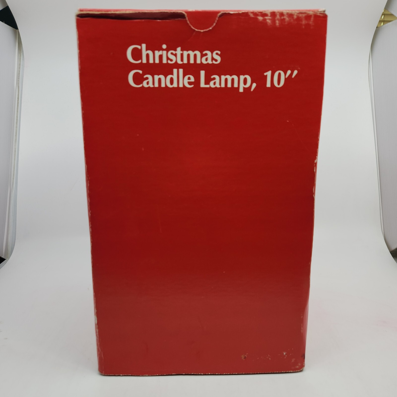 Vintage Nikko Glass Ceramic Hurricane Candle Lamp Christmas Tree Pattern 10\
