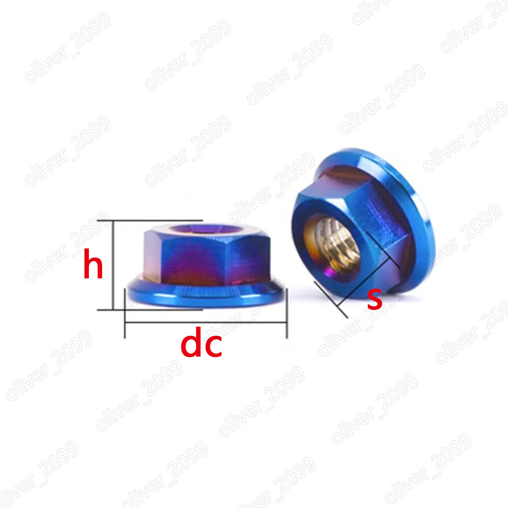 PVD Color Titanium GR5 Hex Flange Nuts Non-Serrated Lock Nuts M5 M6 M8 M10 M12 PVD Color Titanium GR5 Hex Flange Nuts Non-Serrated Lock Nuts M5 M6 M8 M10 M12