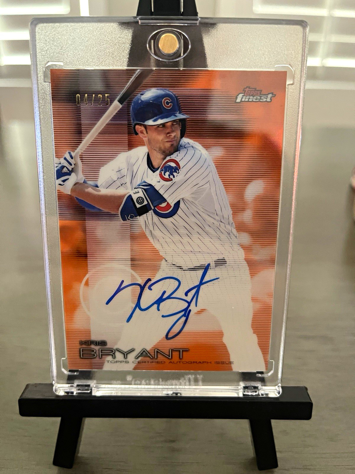 Topps 2016 Finest Autographs Kris Bryant Auto Orange Refractor Cubs #FA-KB /25