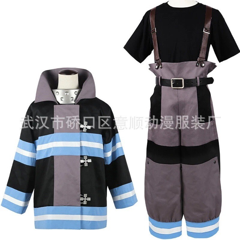 Men Fire Force Fire Brigade Uniform Shinra Kusakabe Halloween Cosplay Costume