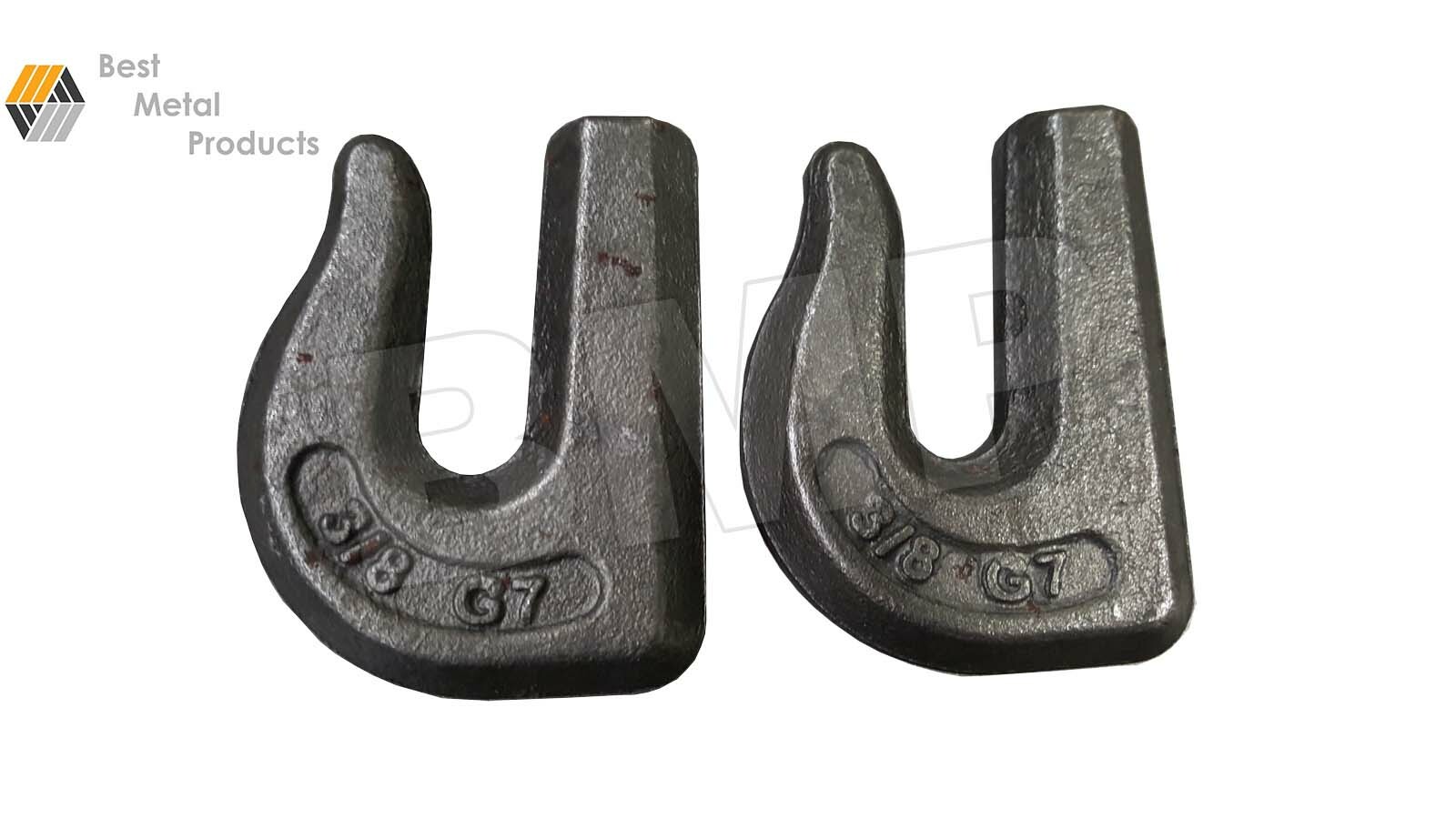 2 Weld on Grab Chain Hooks 3/8\