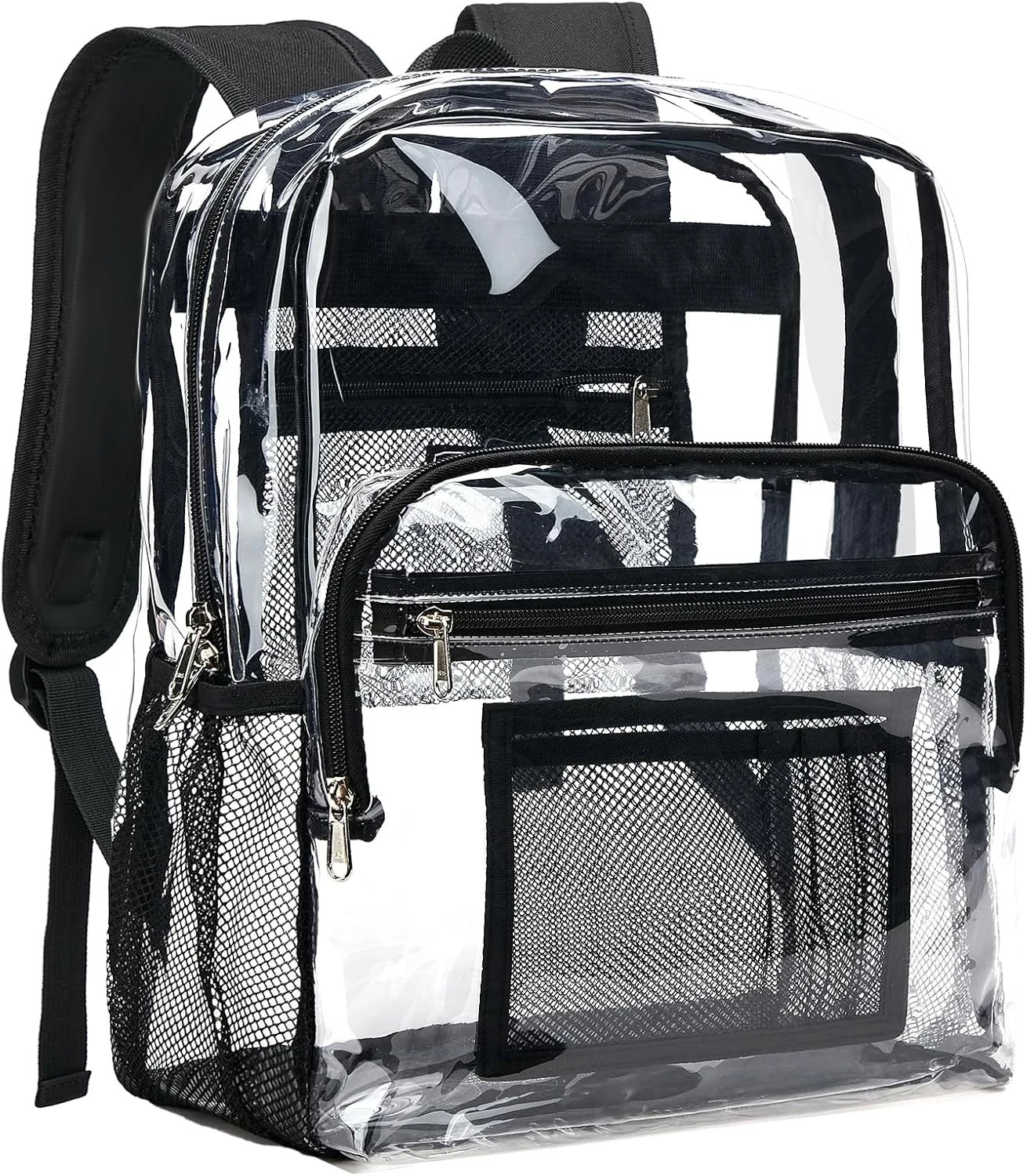 LARGE HEAVYDUTY CLEAR BACKPACK Transparent See Tru PVC School Bookbag - Stadium
