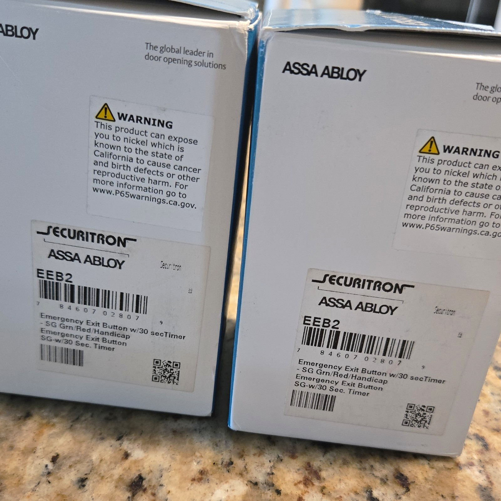 ASSA ABLOY Securitron EEB2 Red Emergency Exit Button 30 Sec Timer, Lot of 2
