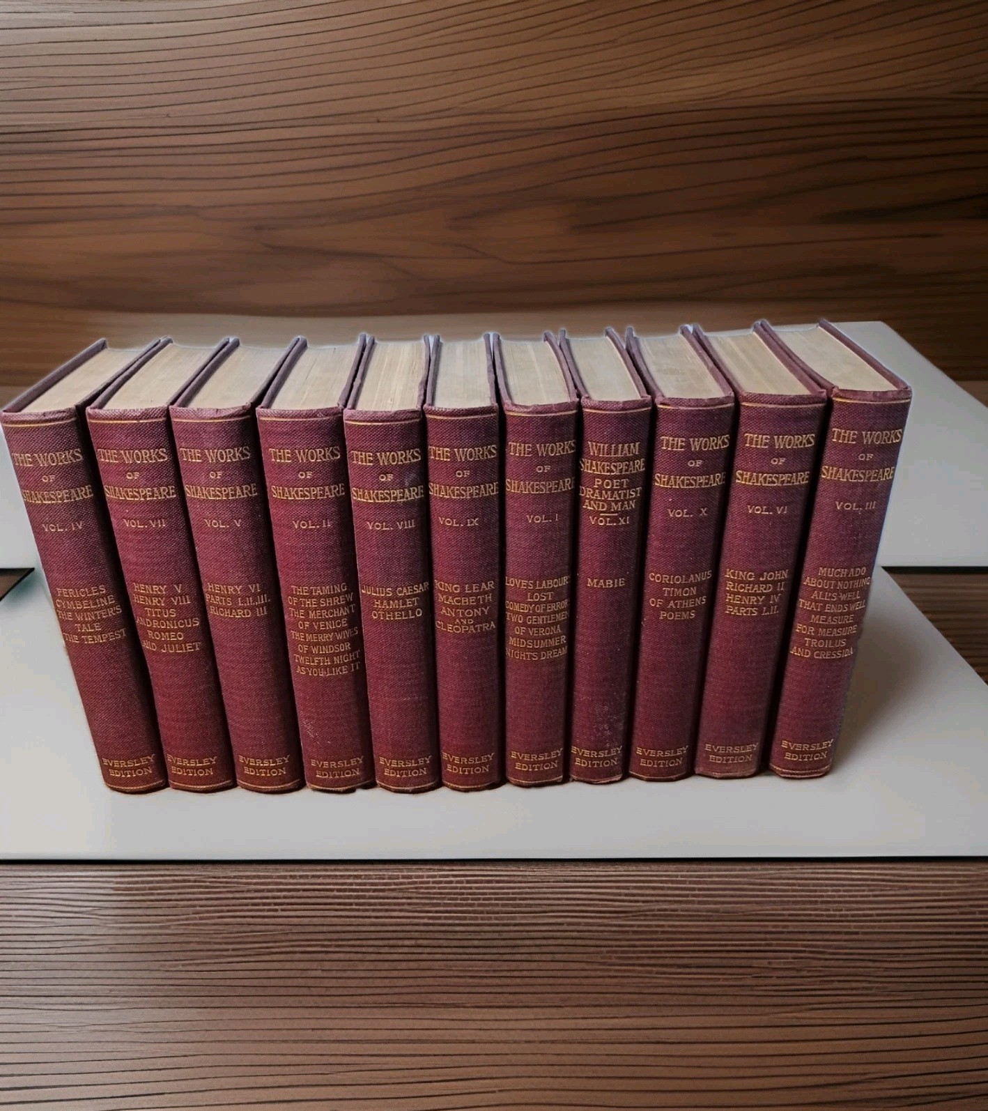 Antique 1903 William Shakespeare COMPLETE 11 Volume Set Eversley Edition...