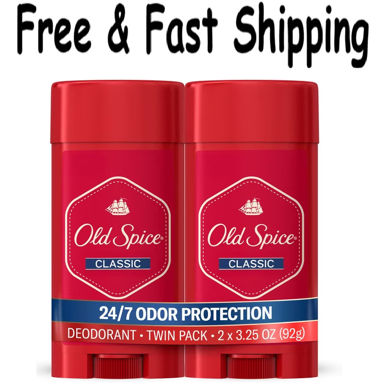Old Spice Classic Original Scent Deodorant for Men, 3.25 Oz (Pack of 2)