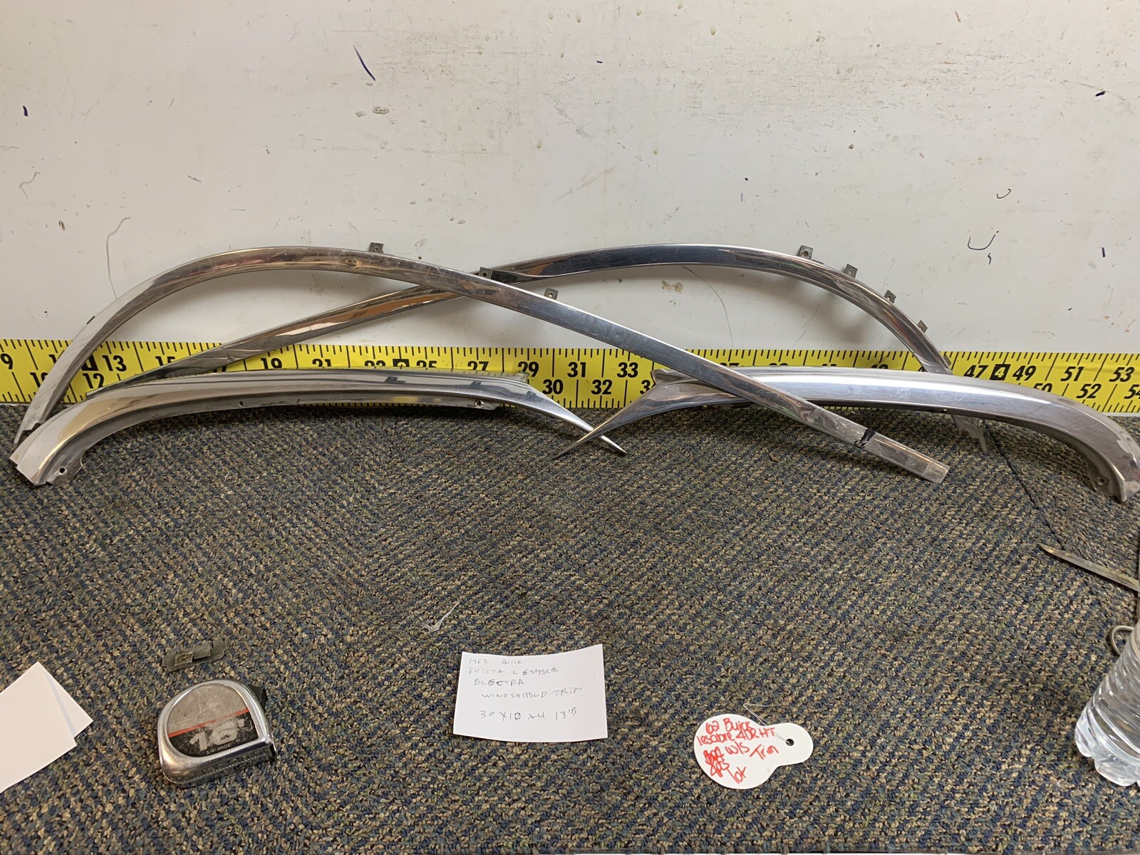 Used OEM Four Piece Windshield Trim Molding 1962 Buick LeSabre/Invicta (Bin11)