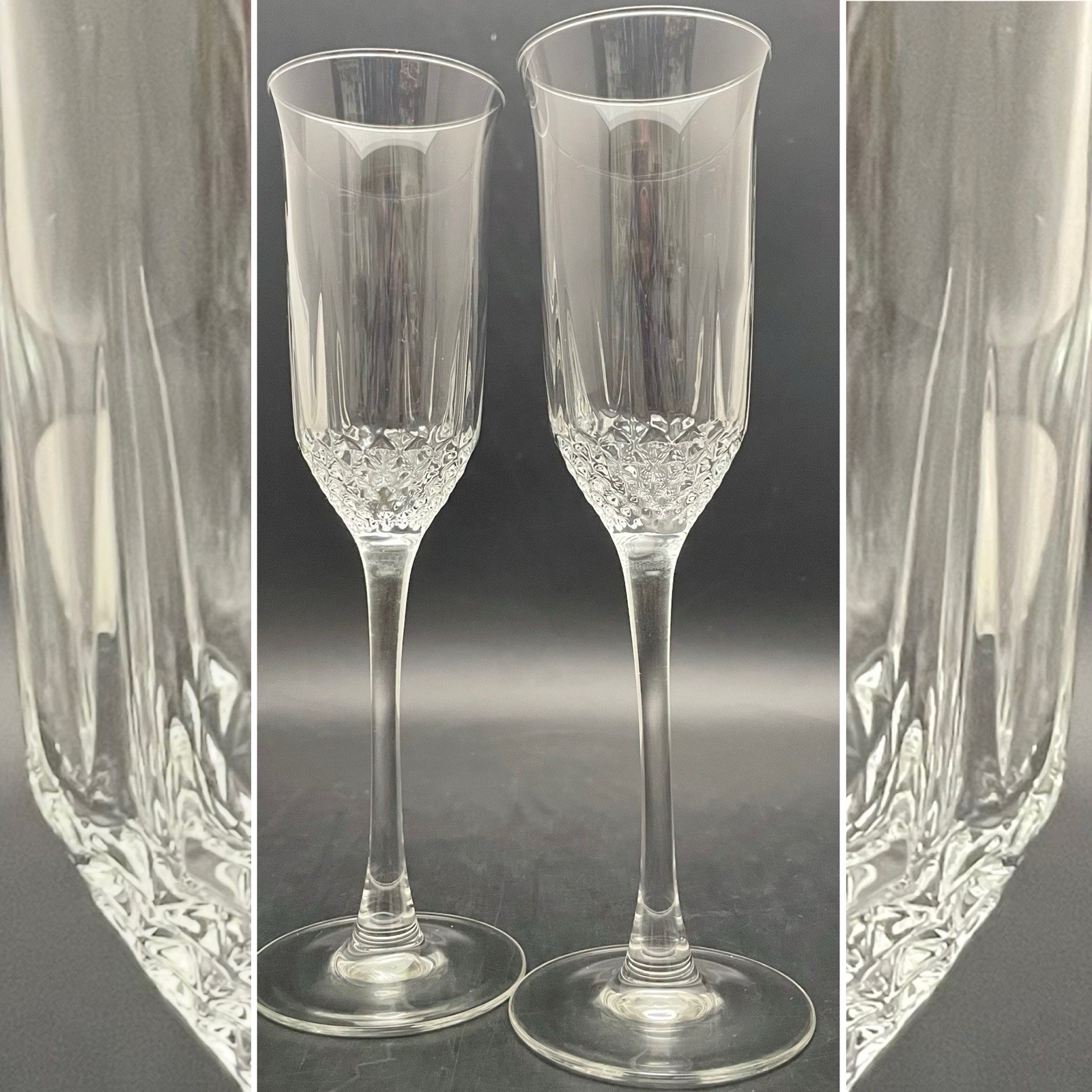 Cristal D'Arques Durand 2pc Classic Wine/Champagne Flutes Made in France 8 Cristal D'Arques Durand 2pc Classic Wine/Champagne Flutes Made in France 8