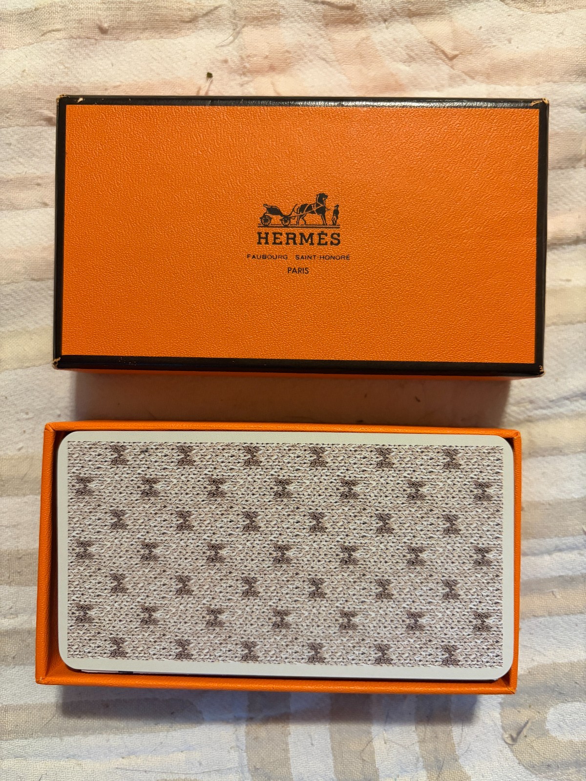 Hermes Le Jeu de Tarot Playing Card Set Gilt Silver Edges w Box Grimaud Ducale