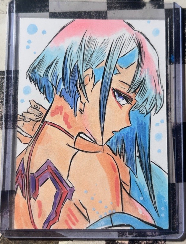 Lucy Cyberpunk Edgerunners Hand Drawn Sketch Card 1/1 Original Art Custom ACEO