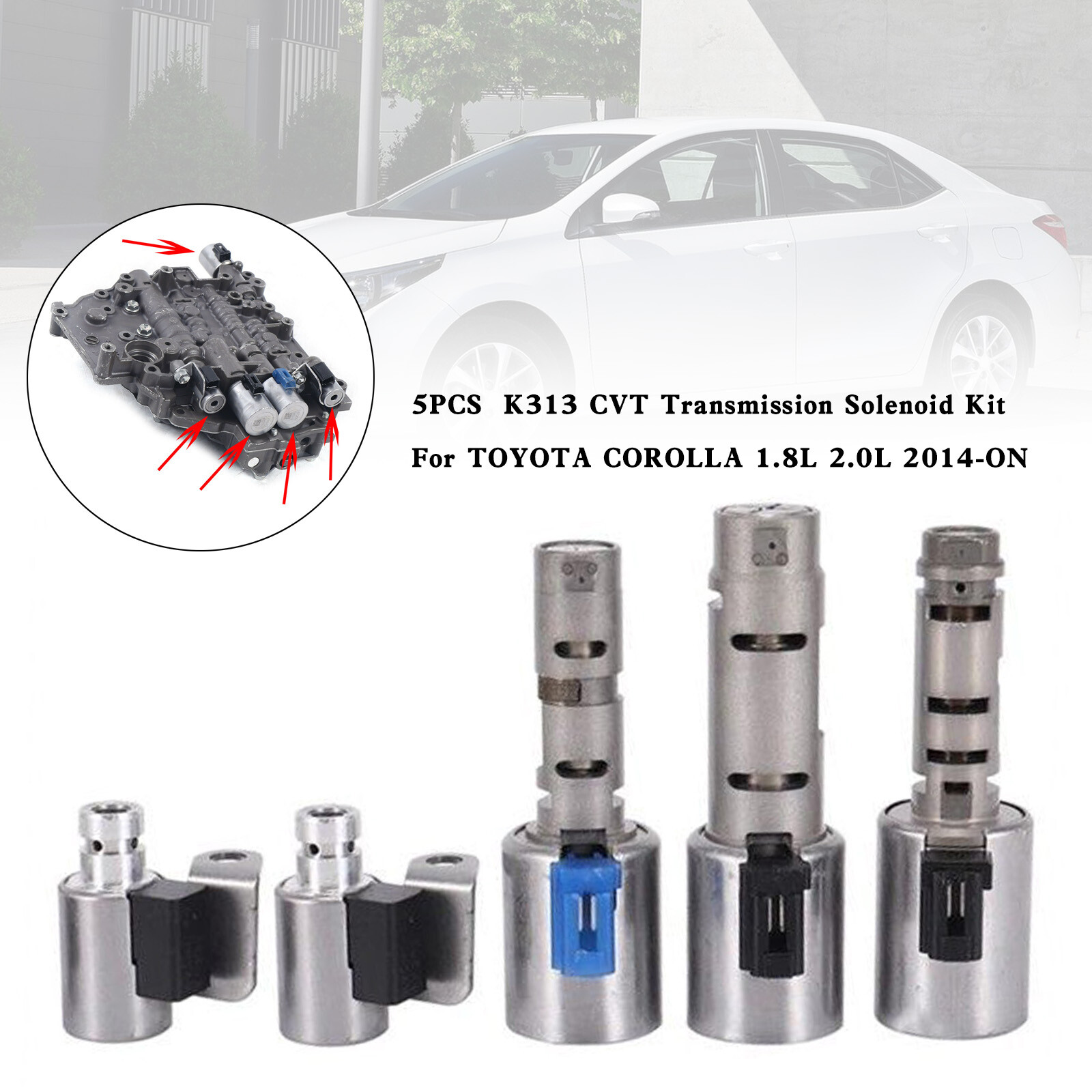 5PCS  K313 CVT Transmission Solenoid Kit For TOYOTA COROLLA 1.8L 2.0L 2014-ON US