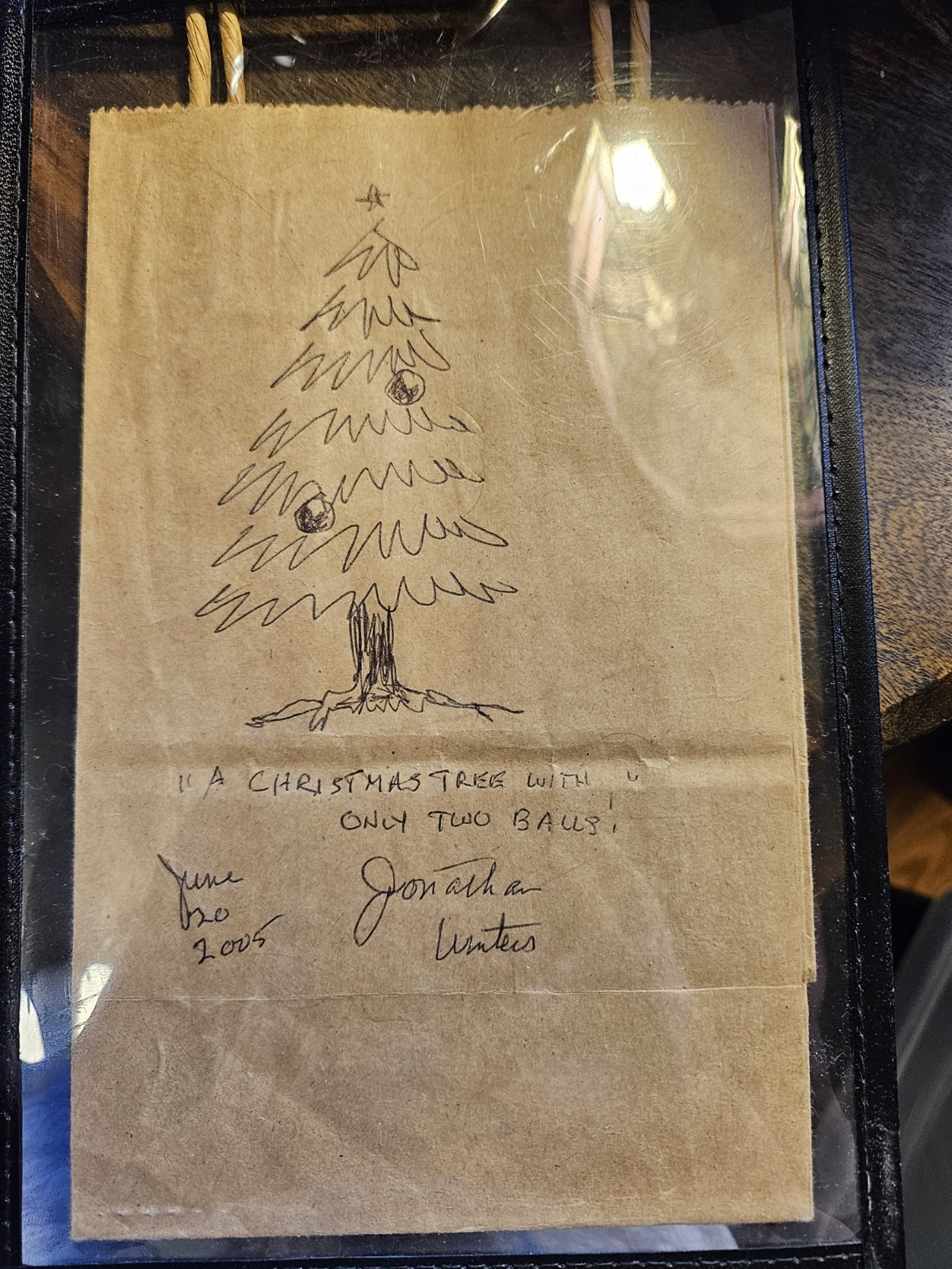 Jonathan Winters Signed Paper Bag Jonathan Winters Signed Paper Bag