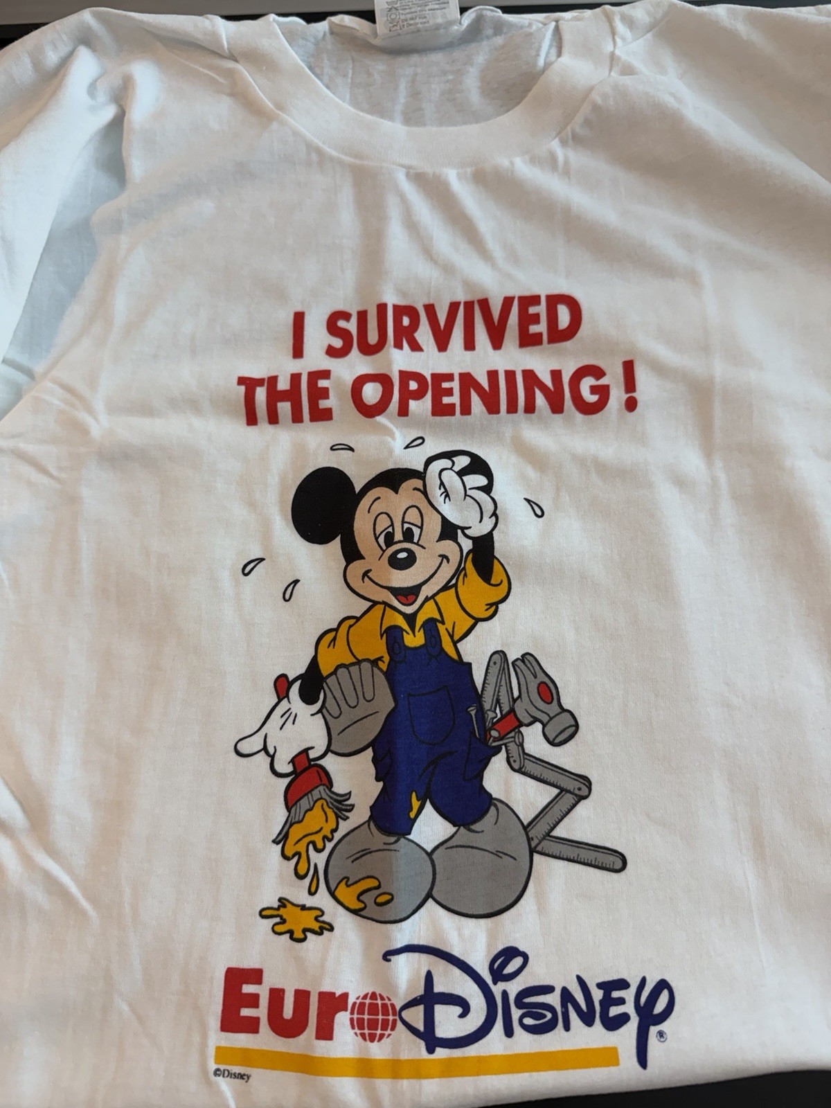 RARE 1994 Euro Disney “I Survived The Opening” T Shirt XL NEW W/TAG RARE 1994 Euro Disney “I Survived The Opening” T Shirt XL NEW W/TAG