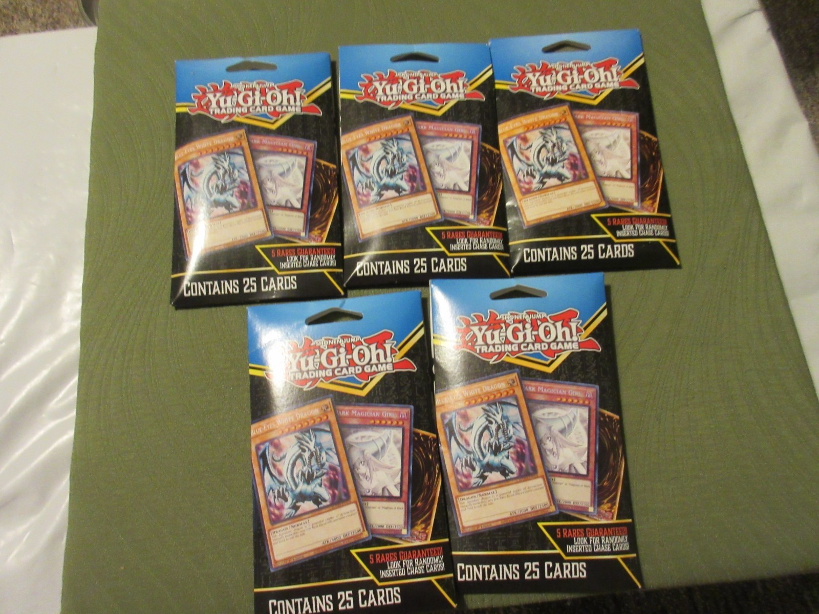 Yu-Gi-Oh 5 Sealed Packs Yugi Sets Each Incl 25 Cards with 5 Rares