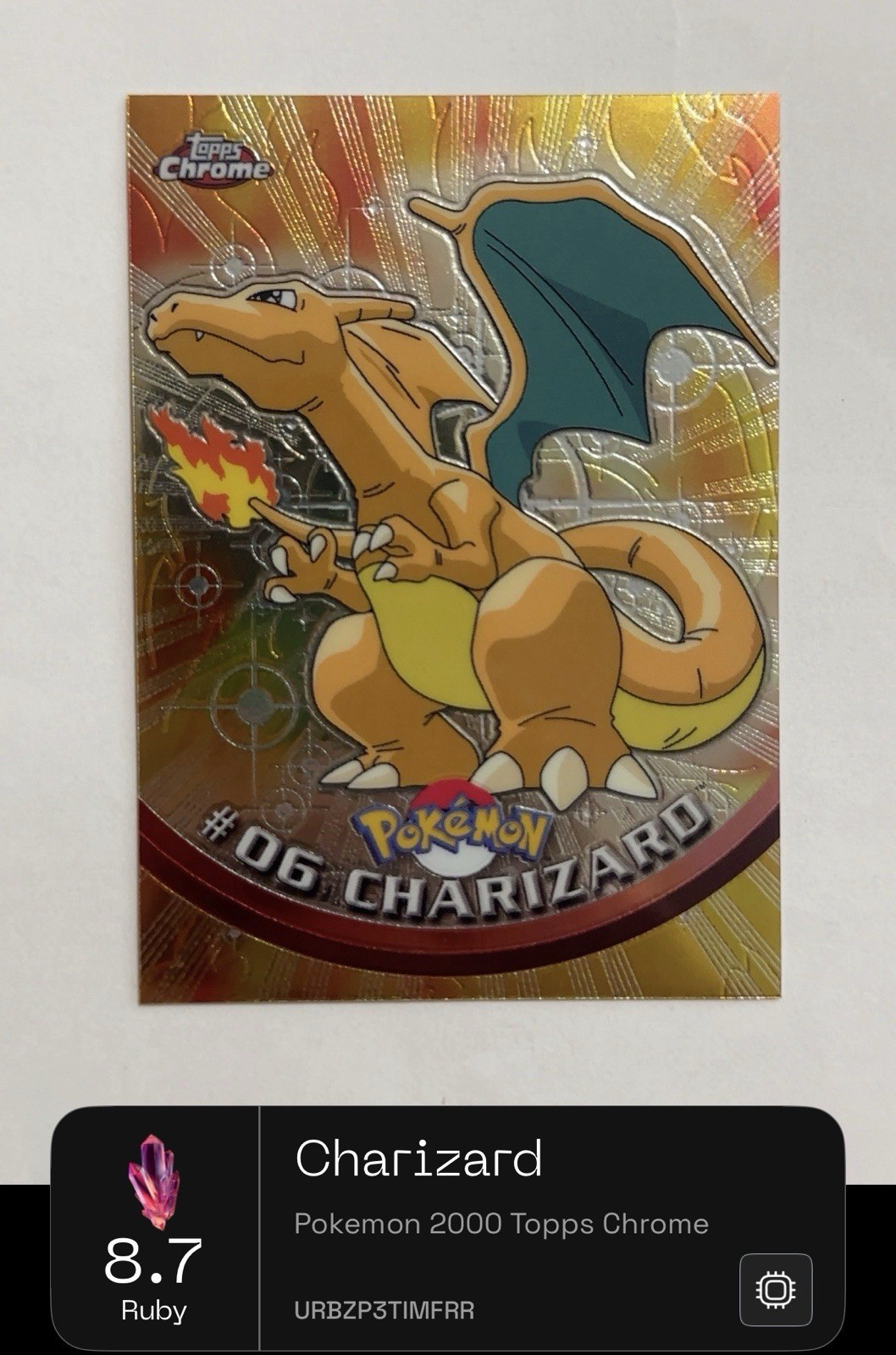 Pokemon 2000 Topps Chrome Charizard #06 - 8/9 Grade Contender