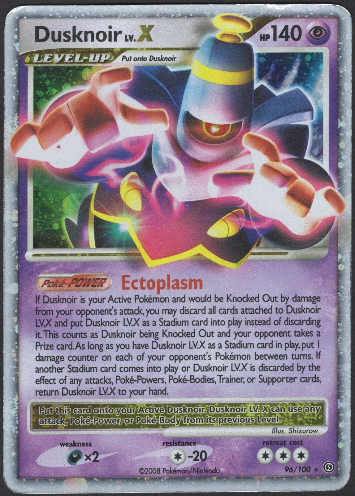 Dusknoir LV.X 96/100 Ultra Rare Stormfront Pokemon EN Heavily Played