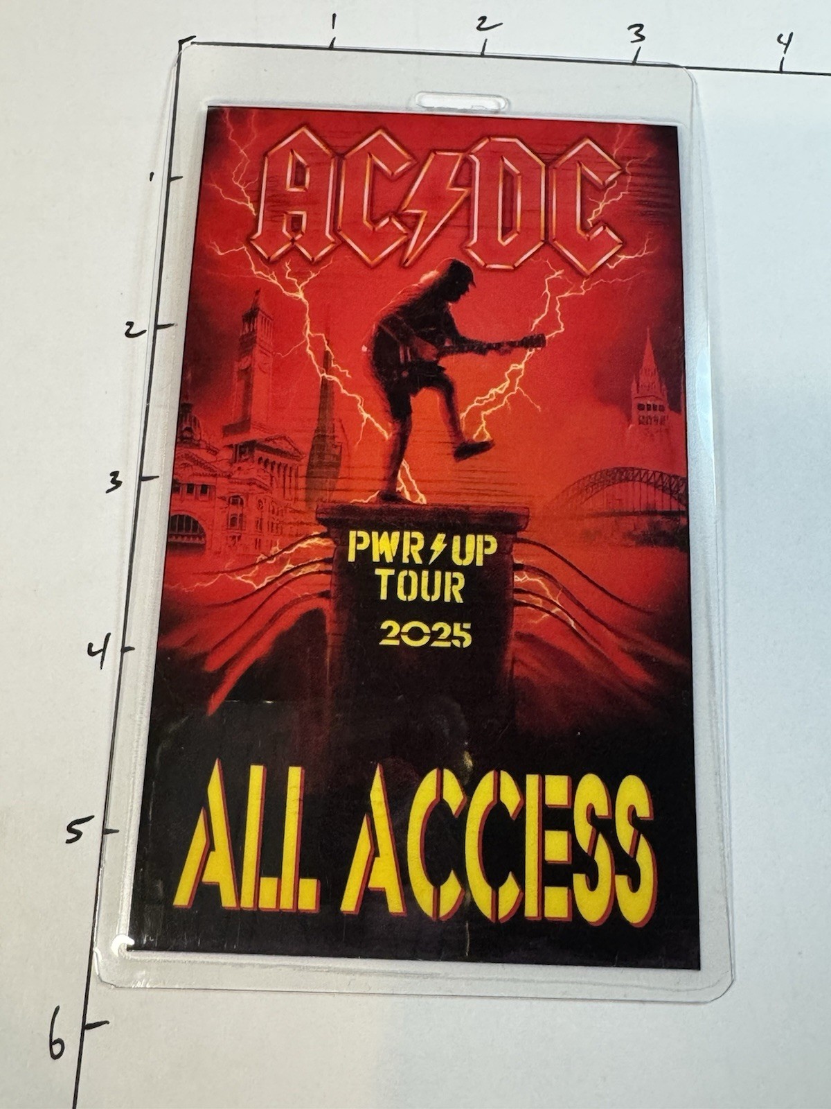 AC/DC Commemorative PWR/UP Tour 2025 All Access Backstage Pass, And Lanyard