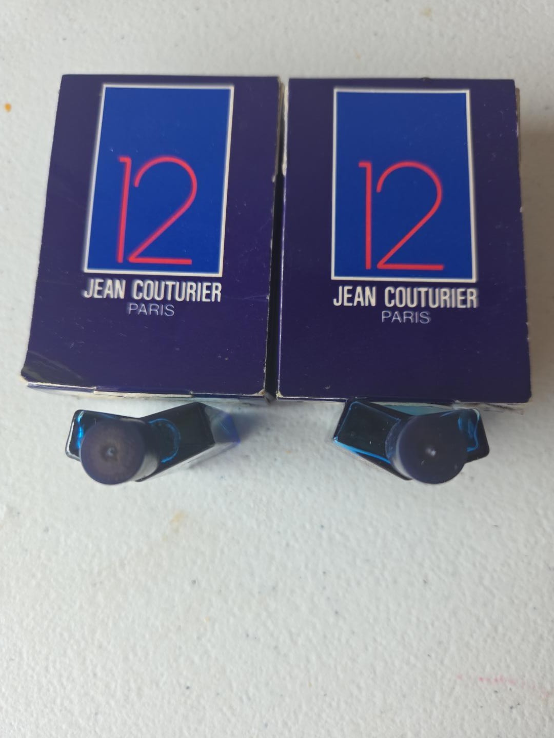 2 Vintage Jean Couturier 12 Pour Homme EDT 4ml Mini Perfume France w Boxes