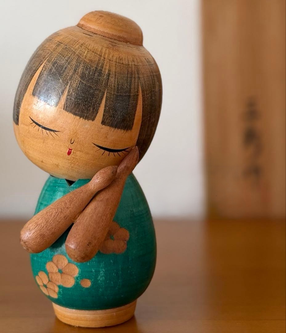 Kokeshi Doll Suigai Sato Kimono Girl Approx.Height 17.5cm Vintage Rare Old Retro