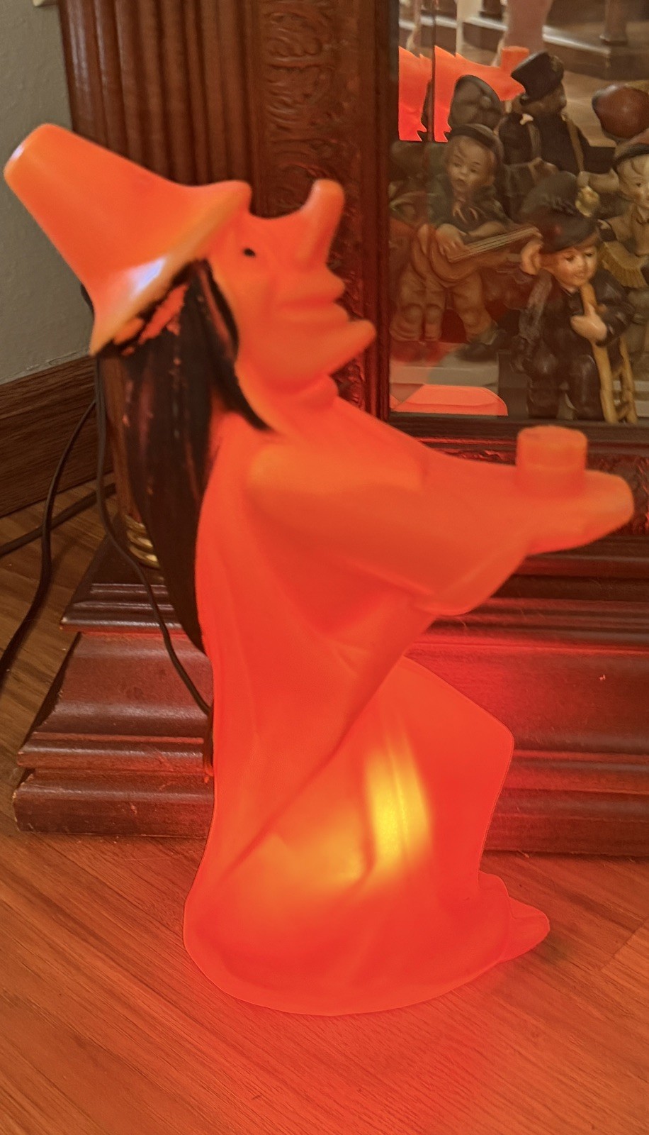 TICO VINTAGE ORANGE WITCH BLOW MOLD LIGHT HALLOWEEN 13 TICO VINTAGE ORANGE WITCH BLOW MOLD LIGHT HALLOWEEN 13