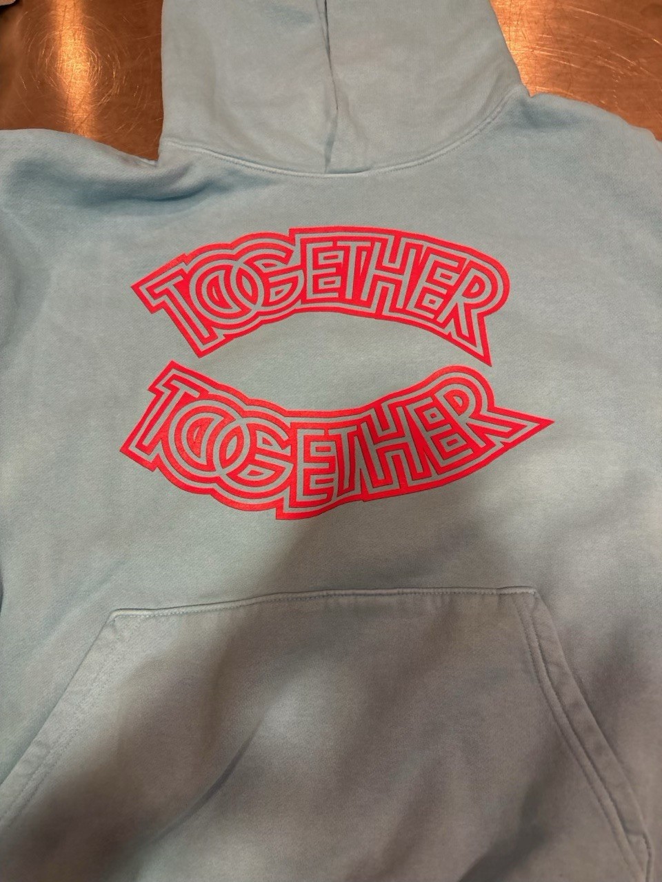 Harry Styles Together Together 2026 Tour Hoodie Light Blue NYC MSG Red Graphic