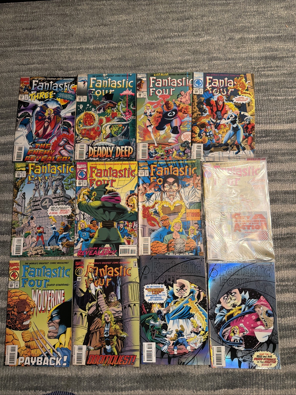 Fantastic Four Marvel Comics Lot of 12 #384-386 388-389 392-396 398-399. (10)