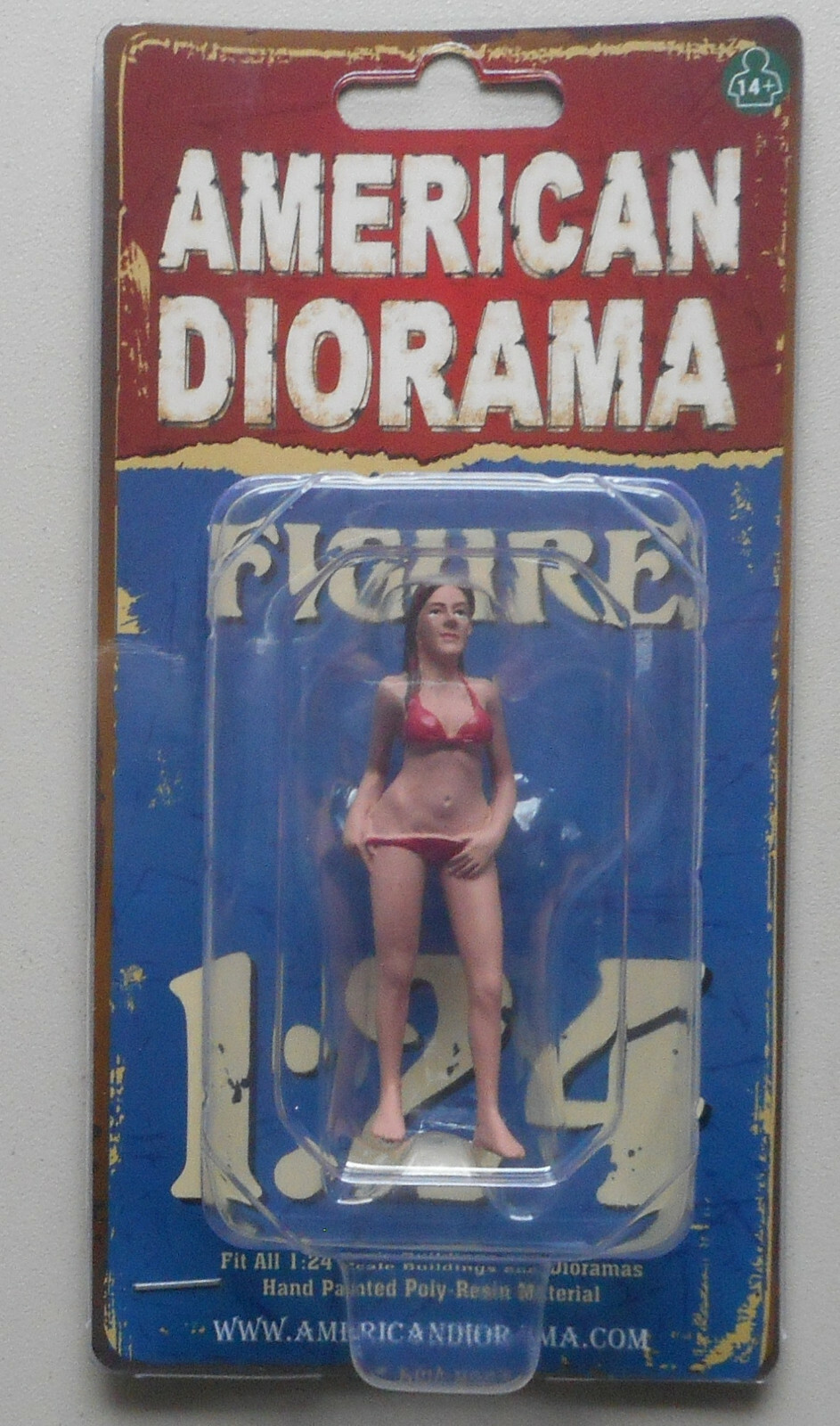 OCTOBER RED BIKINI GIRL AMERICAN DIORAMA 1:24 SCALE FEMALE GIRL 3\