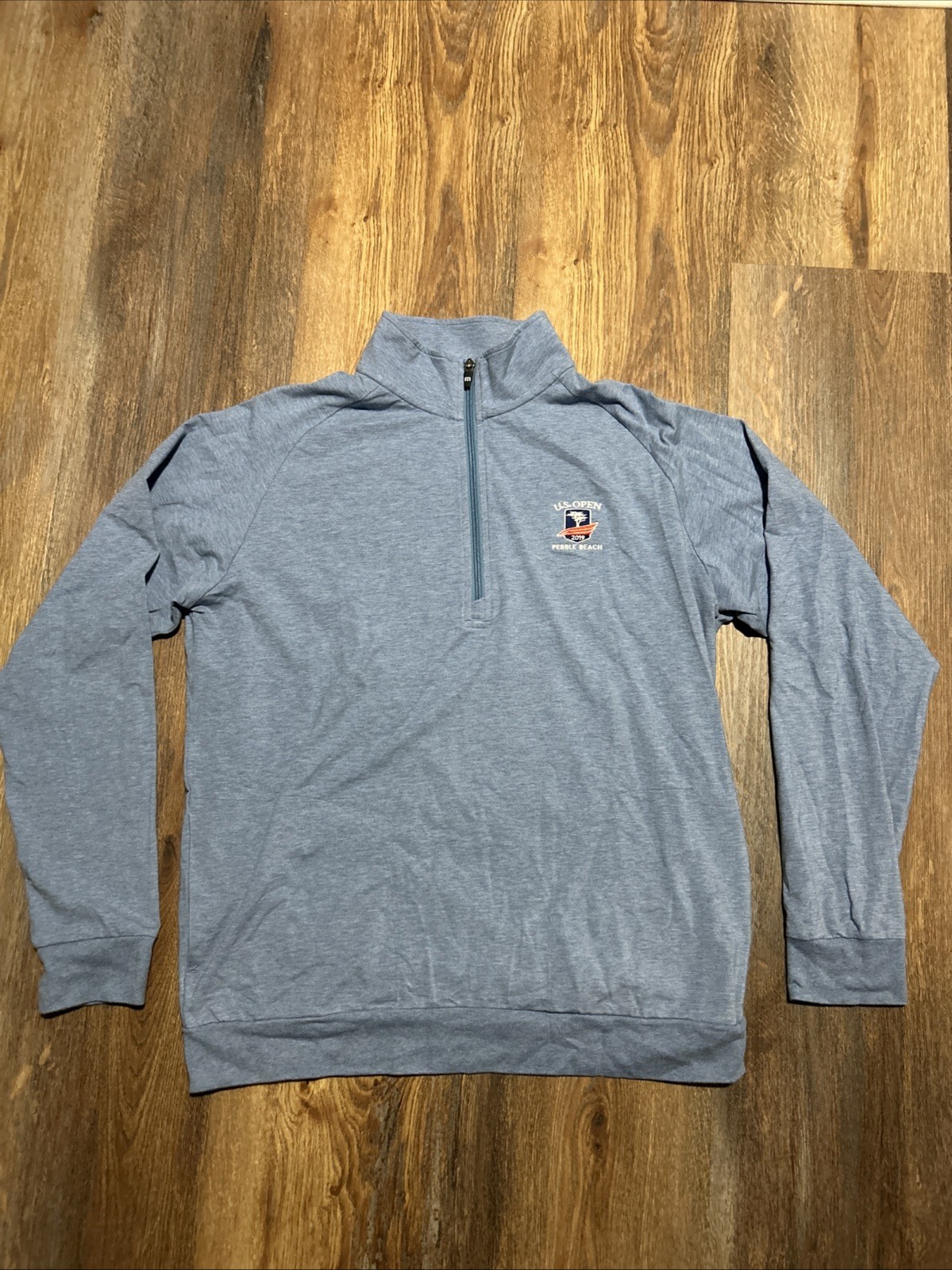 Travis Mathew Pullover Mens L Blue Quarter Zip 2019 US OPEN Pebble Beach