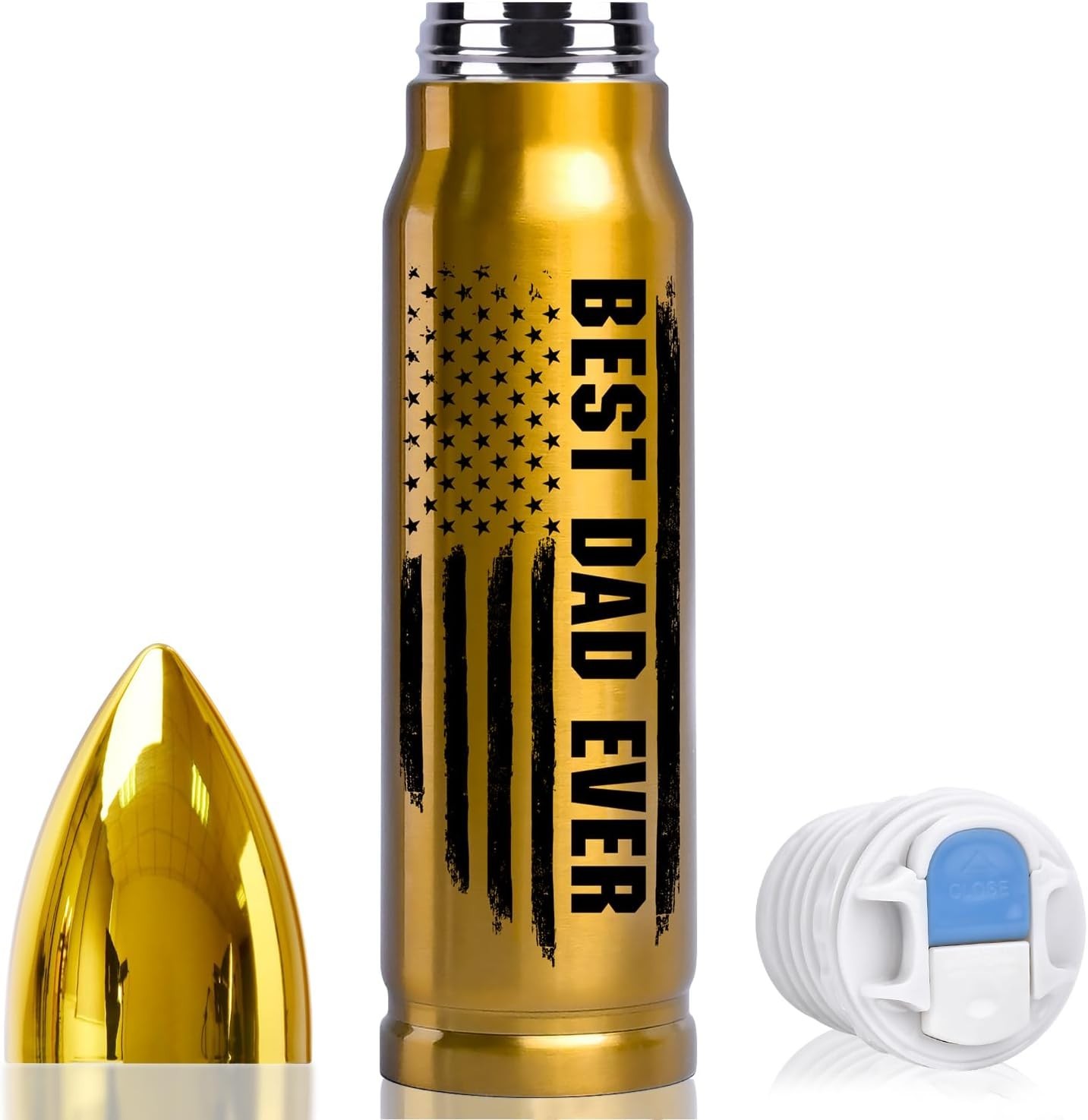 Fathers Day Dad Gifts for Dad from Daughter Wife 17Oz Stainless Steel Bullet USA