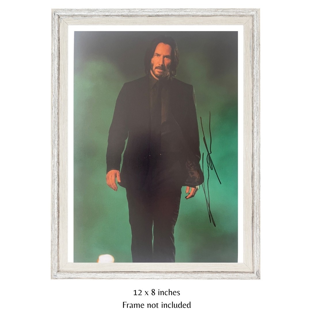 Keanu Reeves as John Wick in Matrix Hand Signed Autograph Photo COA & PSA QO