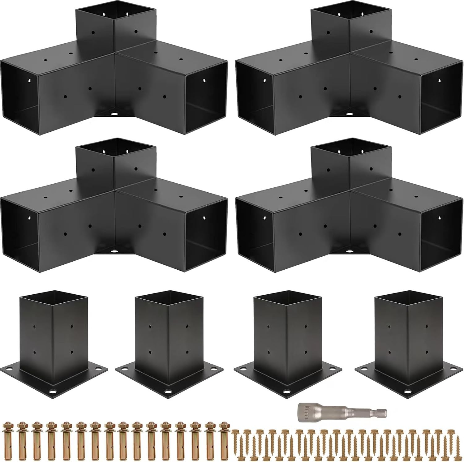 Pergola Kit, Pergola Brackets 3-Way Right Angle Corner Bracket Woodworks DIY Pos