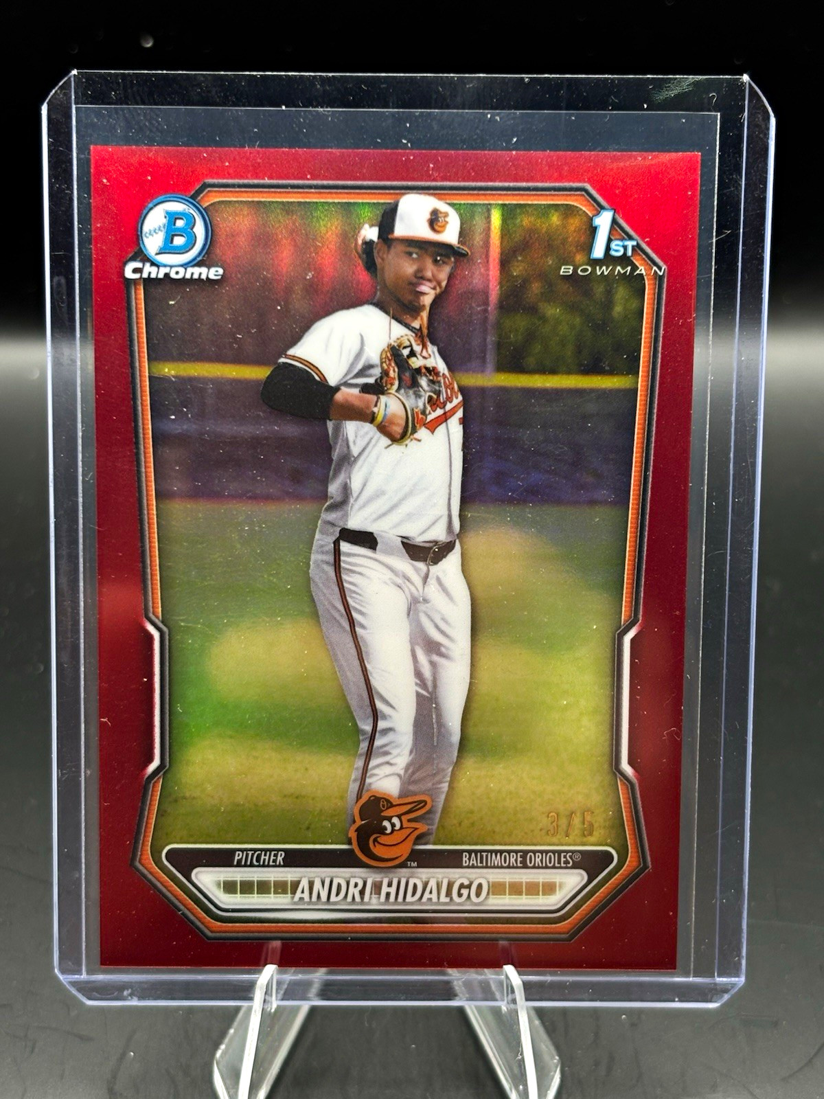2026 Topps Bowman Chrome Andri Hidalgo RC BCP-249 Orioles Red Refractor /5 2026 Topps Bowman Chrome Andri Hidalgo RC BCP-249 Orioles Red Refractor /5