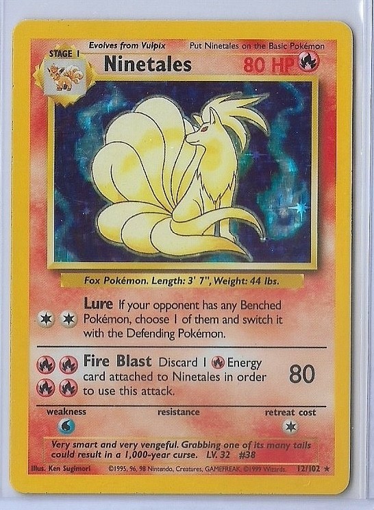 Vintage Pokemon 1999 - Ninetails - 12/102 Vintage Pokemon 1999 - Ninetails - 12/102