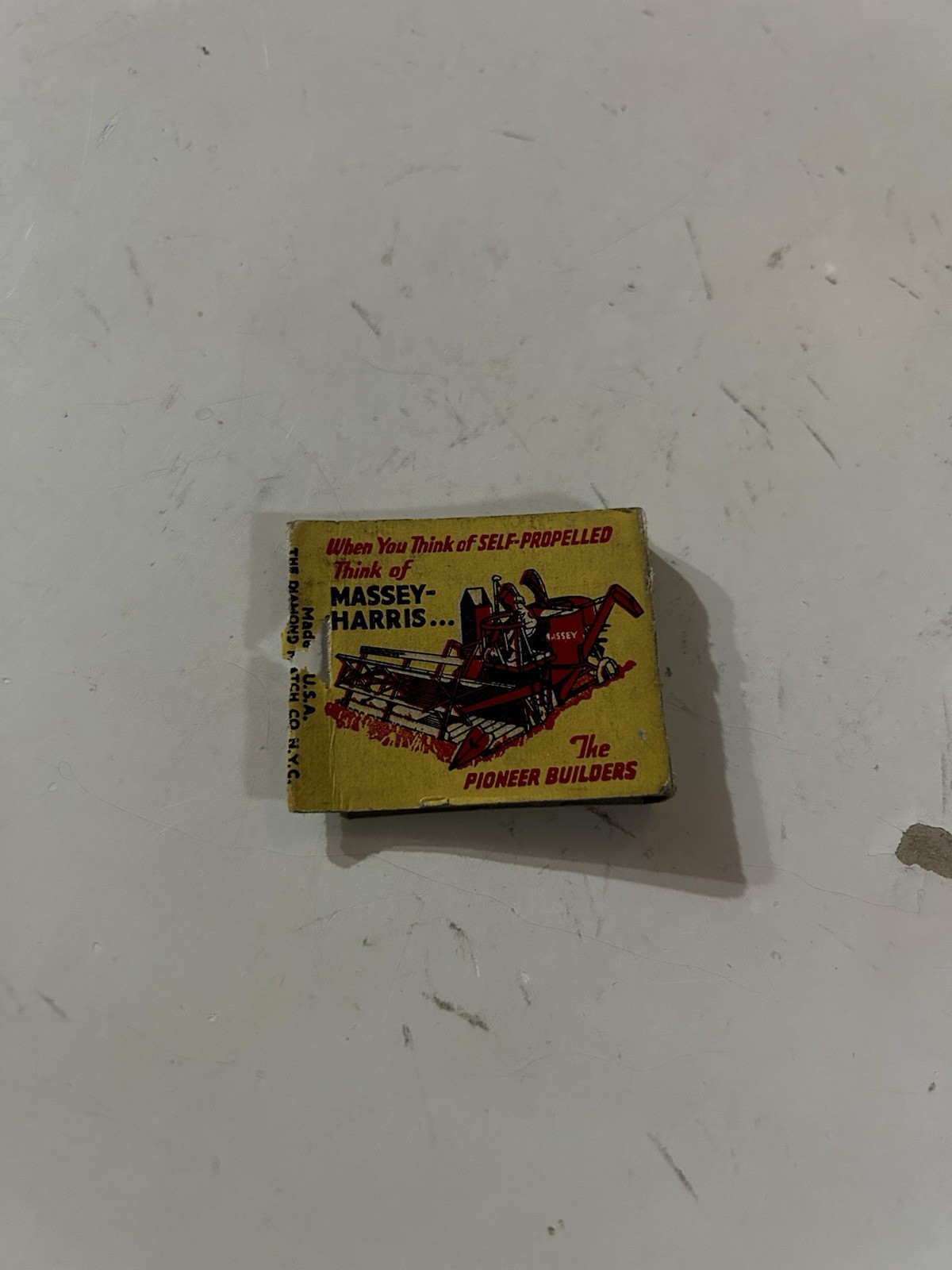Vintage Massey Harris Combine Tractor Groton SD Farm Advertising Matchbook Vintage Massey Harris Combine Tractor Groton SD Farm Advertising Matchbook