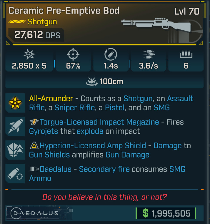 Borderlands 4 OP⭐ CERAMIC BOD SHOTGUN⭐ TORQUE IMPACT⭐ SMG AMMO