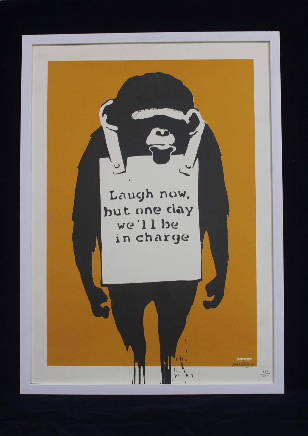BANKSY Laugh now screenprint in colours, 2004, on wove paper with frame