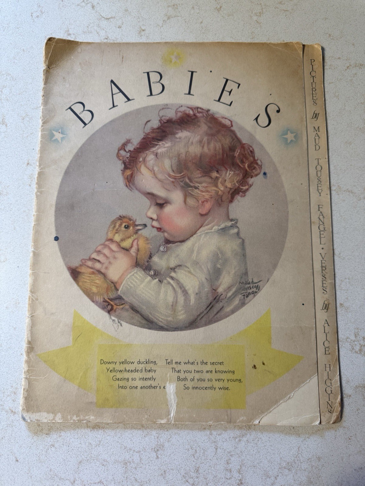Vintage 1933 Babies Verses Book Pictures by Maud Tousey Fangel Book Alice Higgin