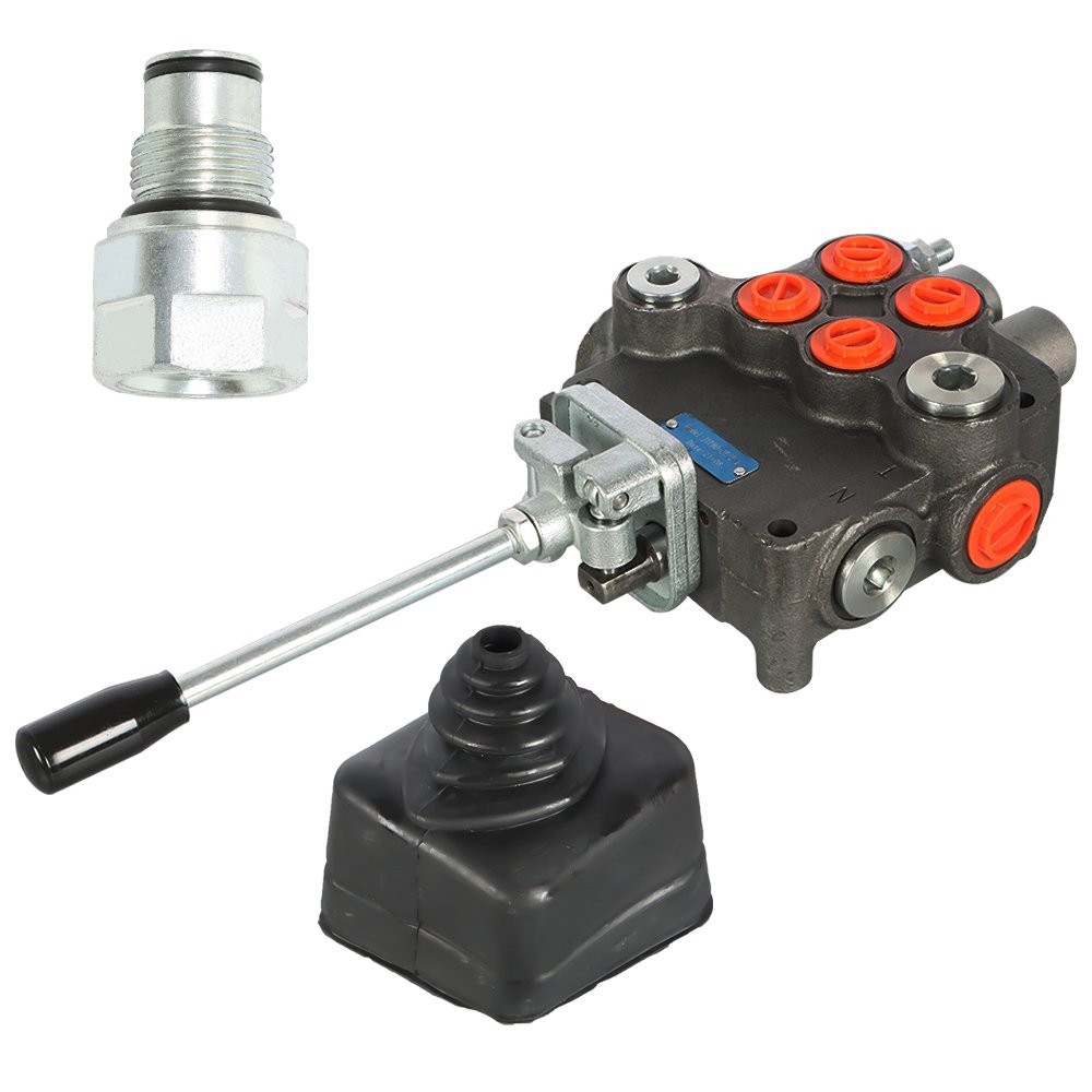 Hydraulic Directional Control Valve W/Joystick 21GPM 2 Spool+Conversion Plug